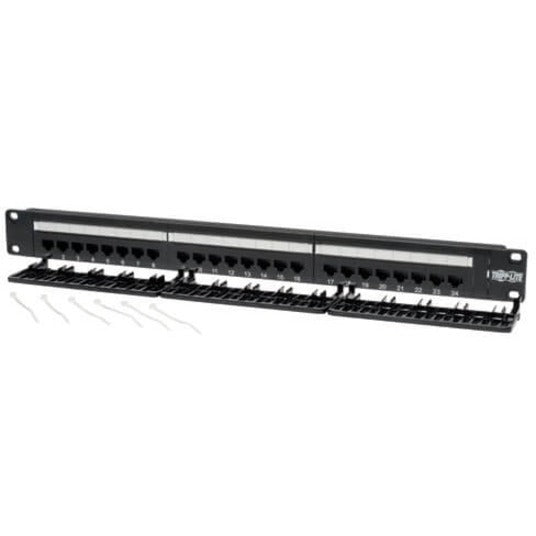 Tripp Lite 24-Port Cat6 Cat5 Patch Panel Rackmount 110 Punch Down RJ45 Ethernet 1URM N252-024