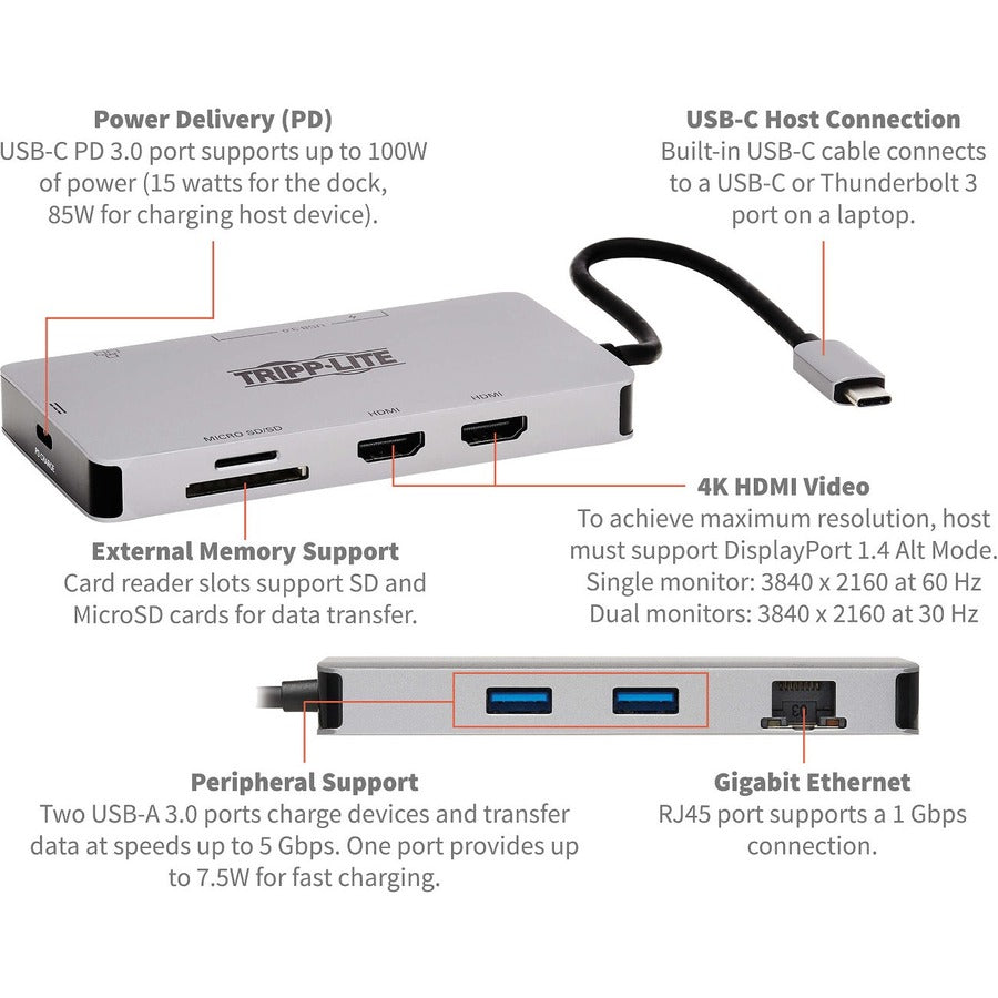 Station d'accueil Tripp Lite U442-DOCK8G-GG U442-DOCK8G-GG