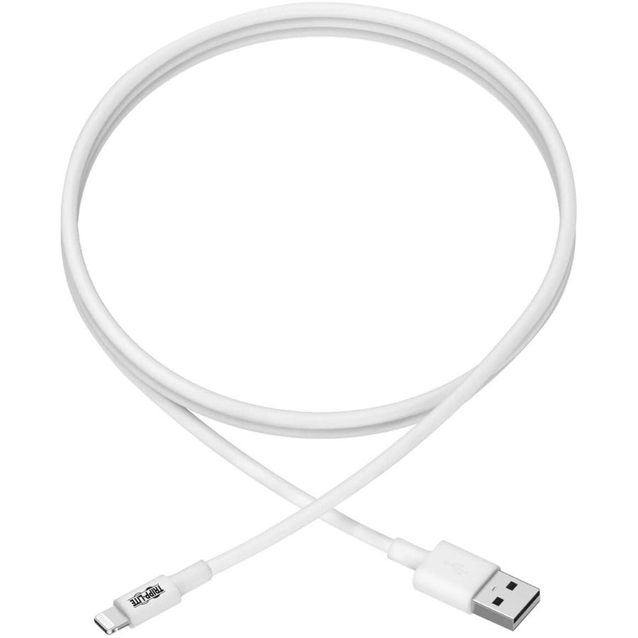 Tripp Lite 3ft Lightning USB Sync/Charge Cable for Apple Iphone / Ipad White 3' M100-003-WH