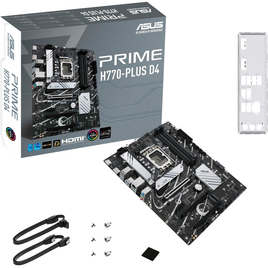 Asus Prime H770-PLUS D4 Desktop Motherboard - Intel H770 Chipset - Socket LGA-1700 - ATX PRIMEH770-PLUSD4