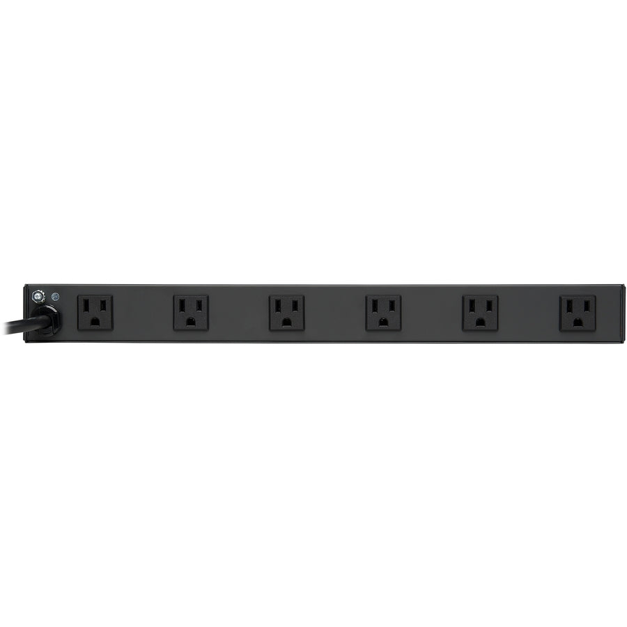 Tripp Lite Power Strip Rackmount Metal 120V 5-15R Right Angle 12 Outlet 1U RS-1215-RA