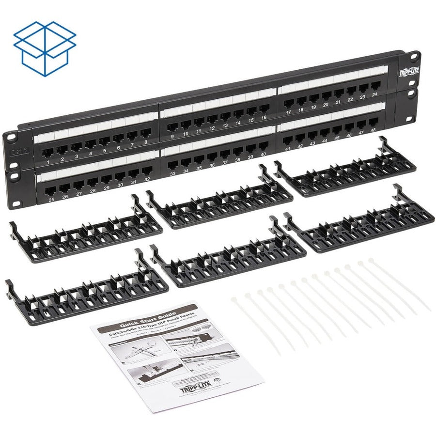 Tripp Lite 48 ports Cat6 Cat5 panneau de brassage montage en rack 110 Punch Down RJ45 Ethernet 1URM 568B N252-048