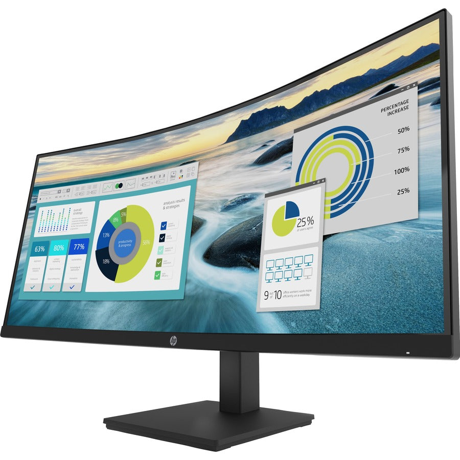 HP P34HC G4 34" WQHD Curved Screen Edge LED LCD Monitor - 21:9 - Black 21Y56AA#ABA