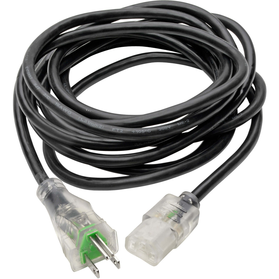 Tripp Lite 15ft Computer Power Cord Hospital Medical Cable 5-15P to C13 Clear 13A 16AWG 15' P006-015-HG13CL