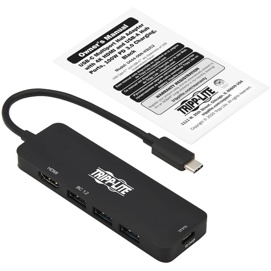 Tripp Lite U444-06N-H3UC2 Adaptateur de transfert de données audio/vidéo HDMI/USB/USB-C U444-06N-H3UC2