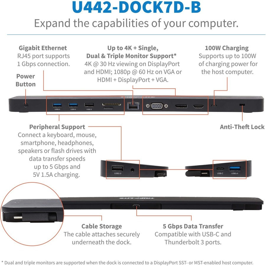 Station d'accueil Tripp Lite U442-DOCK7D-B U442-DOCK7D-B