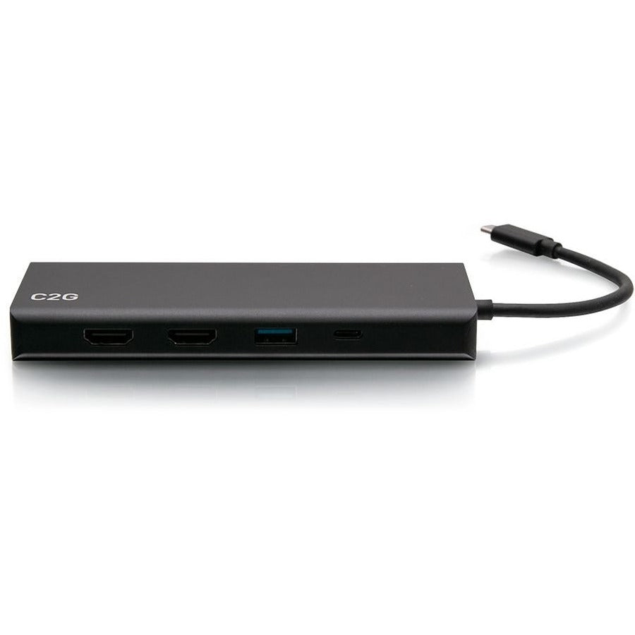 Station d'accueil double écran C2G 4K USB C avec alimentation - HDMI, Ethernet, USB, 3,5 mm et 60 W C2G54487