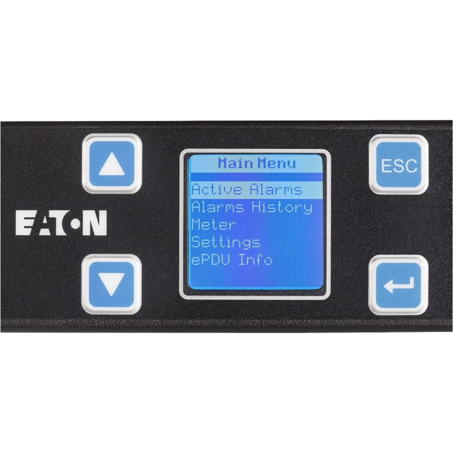 Eaton Metered Input rack PDU, 1U, 5-15P input, 1.44 kW max, 120V, 12A, 10 ft cord, Single-phase, Outlets: (12) 5-15R EMIT00-10