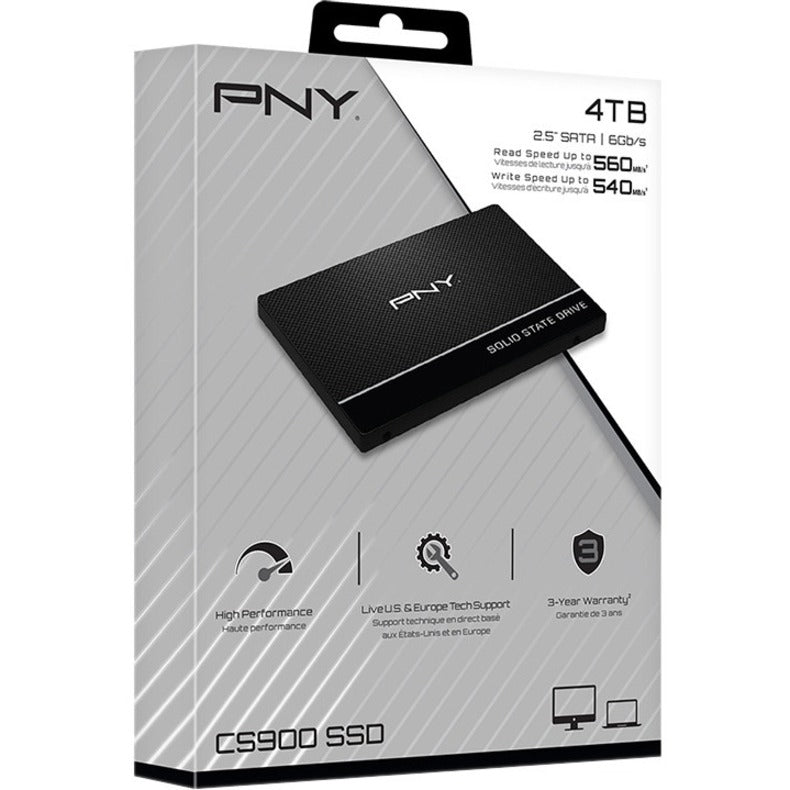 PNY CS900 4 TB Solid State Drive - 2.5" Internal - SATA (SATA/600) SSD7CS900-4TB-RB