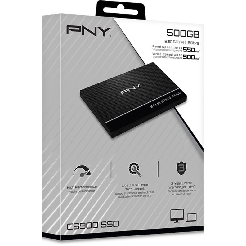 PNY CS900 500 GB Solid State Drive - 2.5" Internal - SATA (SATA/600) SSD7CS900-500-RB