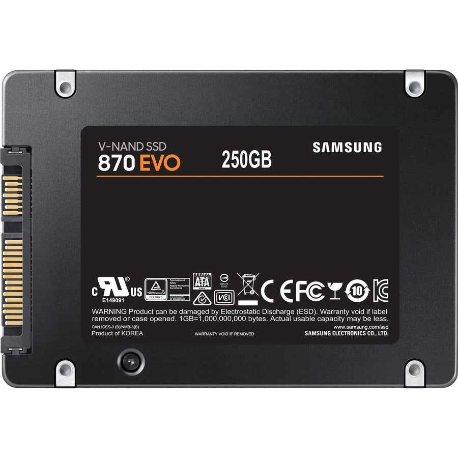 Disque SSD Samsung 870 EVO MZ-77E250B/AM 250 Go - Interne 2,5" - SATA (SATA/600) MZ-77E250B/AM