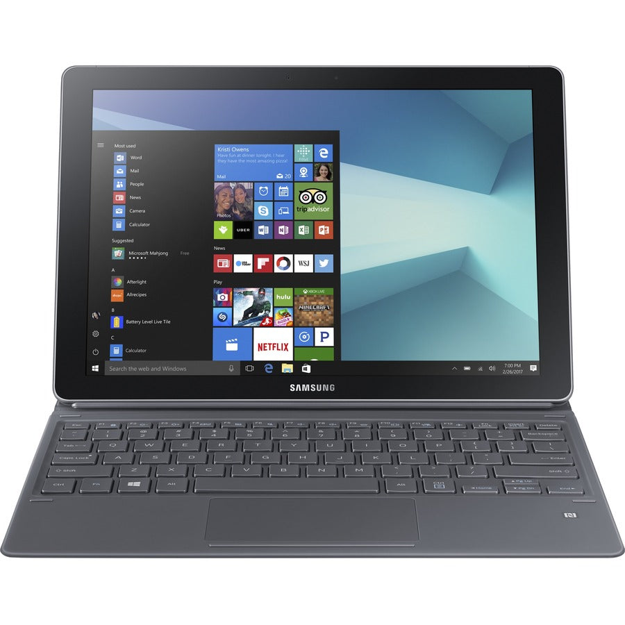 Ordinateur portable 2 en 1 détachable à écran tactile 12" Samsung Galaxy Book SM-W723 - 2160 x 1440 - Intel Core i5 7e génération Dual-core (2 cœurs) 2,50 GHz - 8 Go de RAM totale - 256 Go SSD - Argent SM-W723NZKAXAC