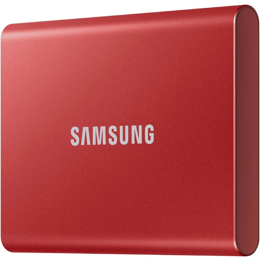 Samsung T7 MU-PC500R/AM 500 GB Portable Solid State Drive - External - PCI Express NVMe - Metallic Red MU-PC500R/AM