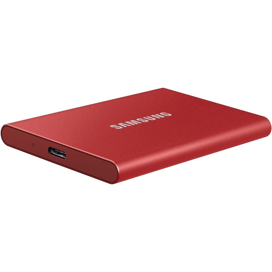 Samsung T7 MU-PC500R/AM 500 GB Portable Solid State Drive - External - PCI Express NVMe - Metallic Red MU-PC500R/AM