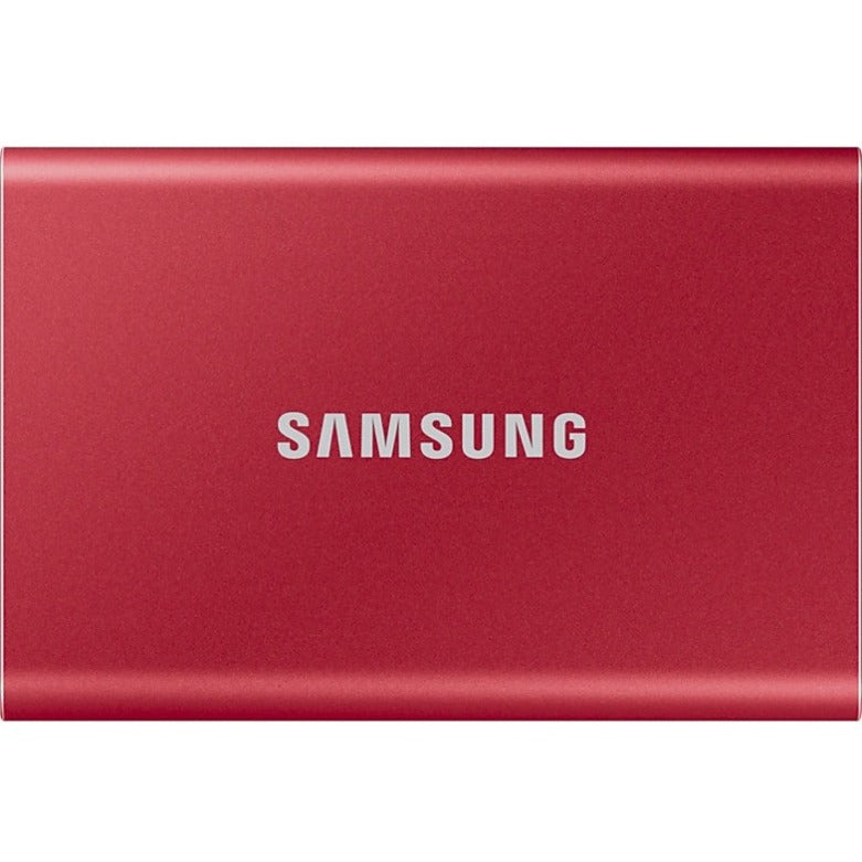 Samsung T7 MU-PC2T0R/AM 2 TB Portable Solid State Drive - External - PCI Express NVMe - Metallic Red MU-PC2T0R/AM