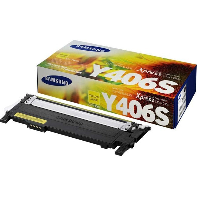 Samsung CLT-Y406S Laser Toner Cartridge - Yellow Pack SU466A