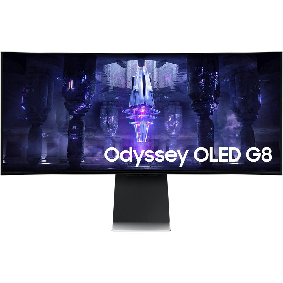 Moniteur OLED de jeu à écran incurvé UW-QHD de 34 po Samsung Odyssey G8 S34BG850SN - 21:9 - Argent LS34BG850SNXZA