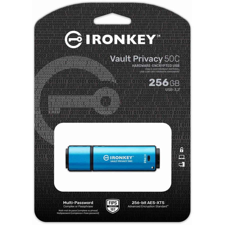 Clé USB 3.2 (Gen 1) Type C Kingston Vault Privacy 50 Series 256 Go IKVP50C/256 Go