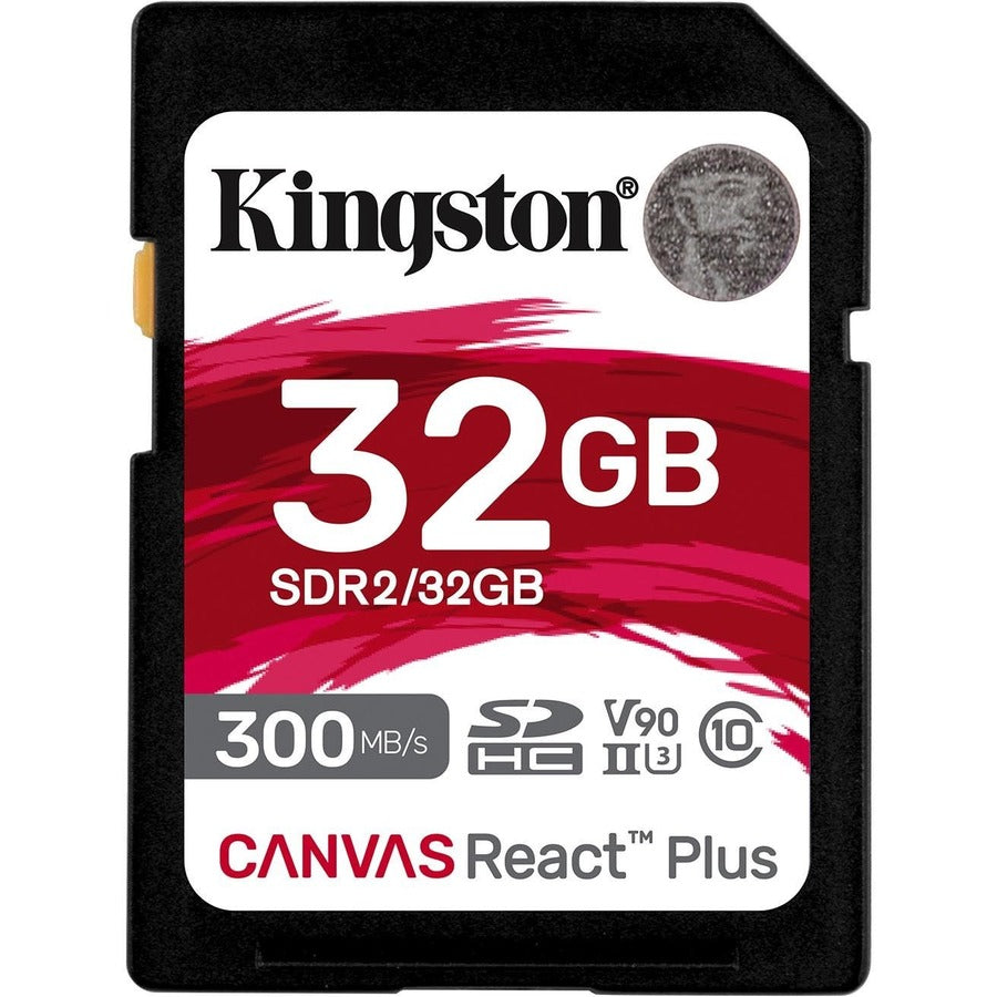 Kingston Canvas React Plus 32 GB Class 10/UHS-II (U3) V90 SDHC SDR2/32GB