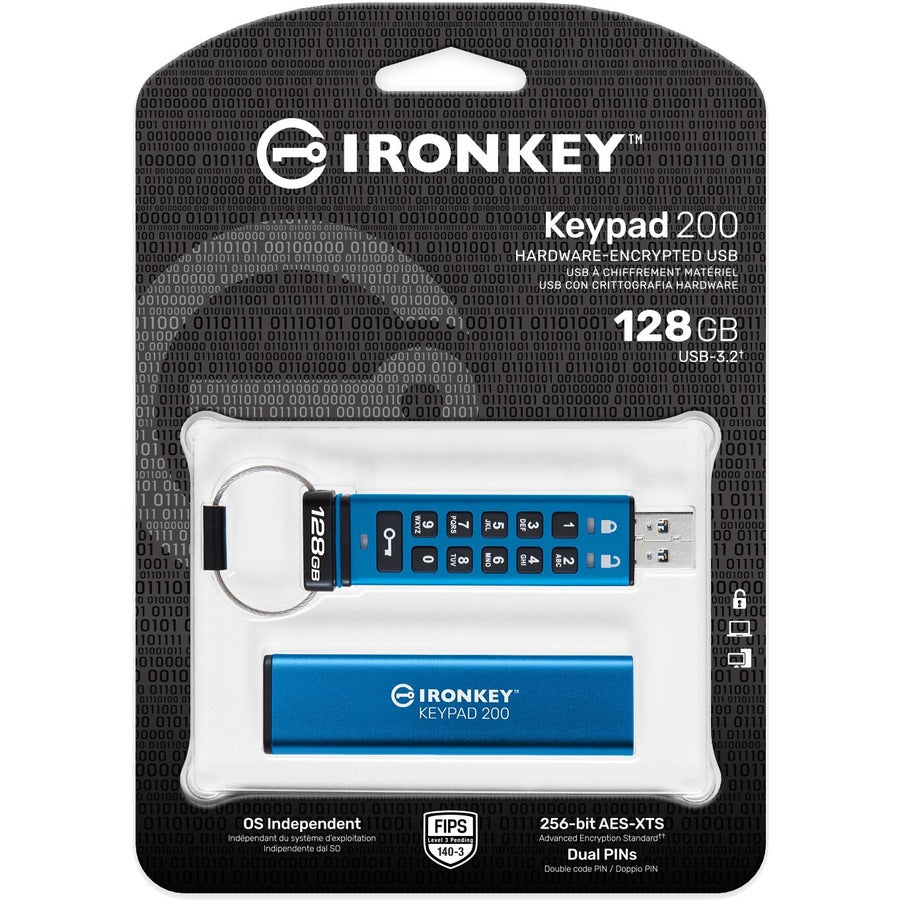 Kingston Keypad 200 Clé USB 3.2 (Gen 1) Type A 128 Go IKKP200/128 Go