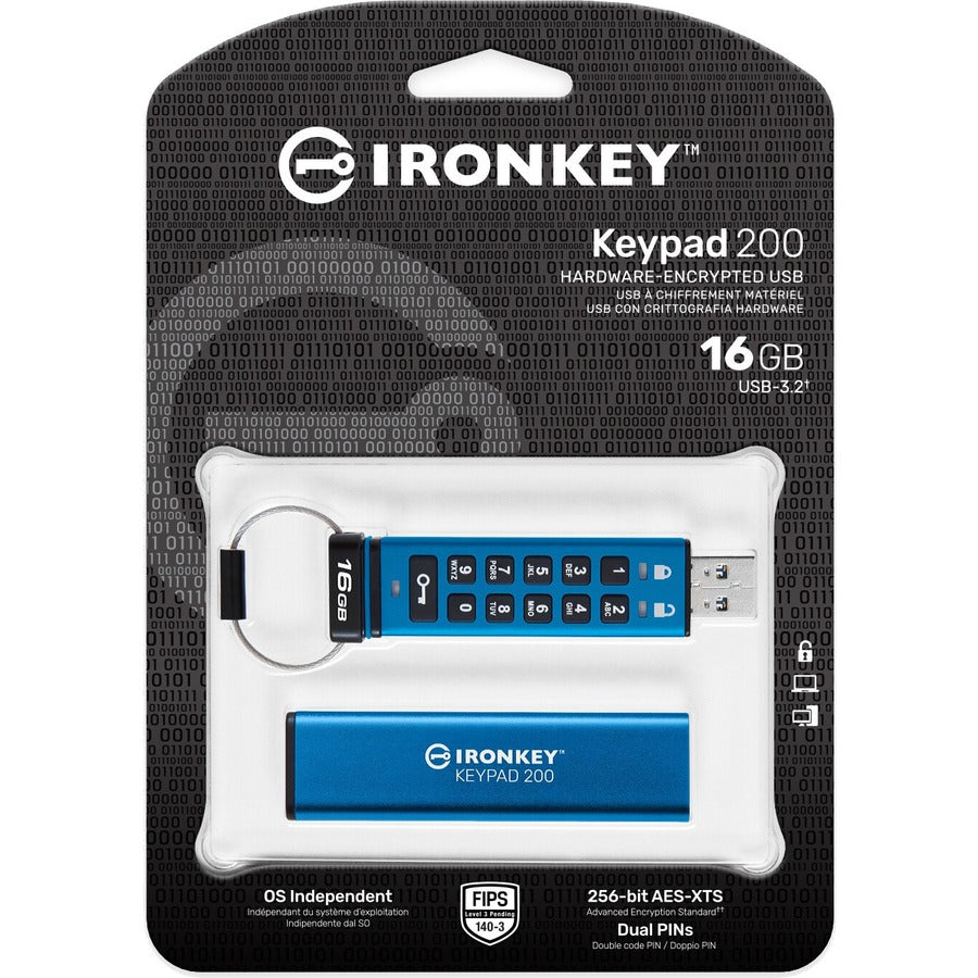 Kingston Keypad 200 16GB USB 3.2 (Gen 1) Type A Flash Drive IKKP200/16GB