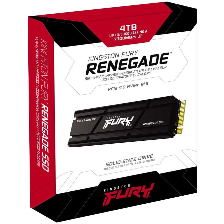 Disque SSD Kingston FURY Renegade 4 To - M.2 2280 interne - PCI Express NVMe (PCI Express NVMe 4.0 x4) SFYRDK/4000G