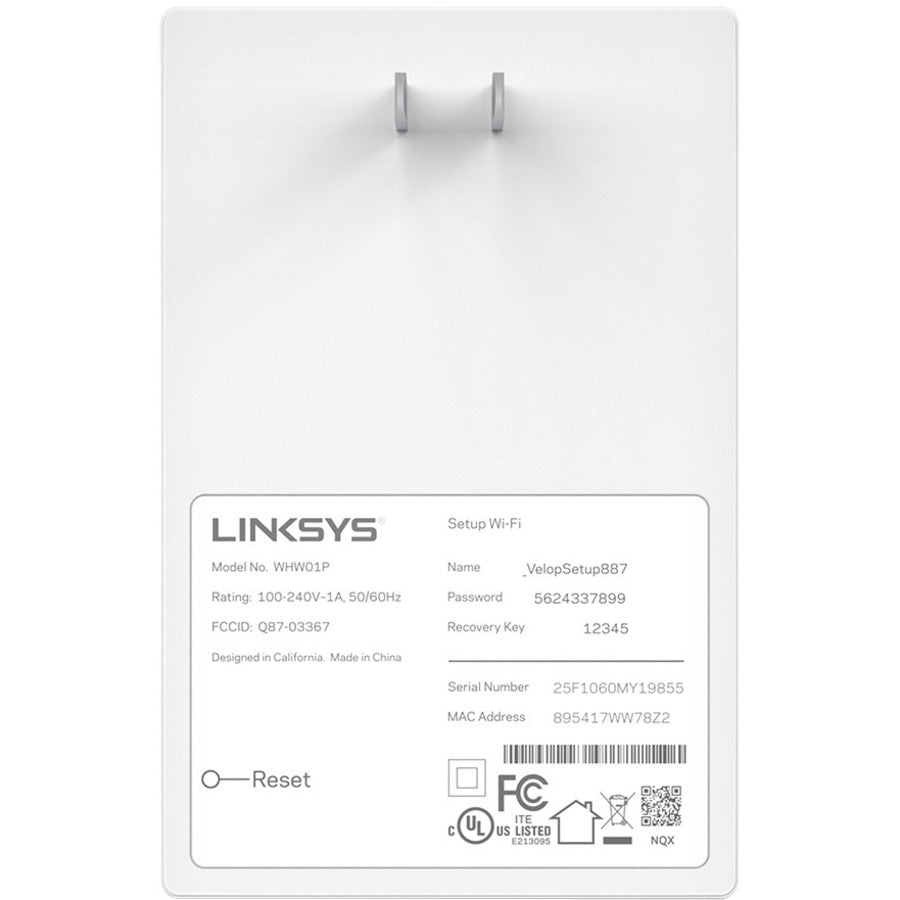 Linksys Velop WHW0101P Dual Band IEEE 802.11ac 1.27 Gbit/s Wireless Range Extender WHW0101P-CA