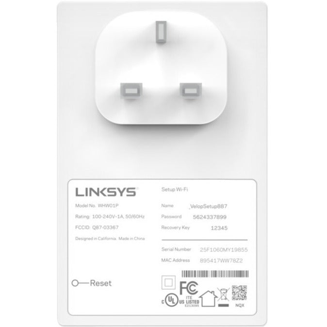 Linksys Velop WHW0101P Extension de portée sans fil double bande IEEE 802.11ac 1,27 Gbit/s WHW0101P-CA