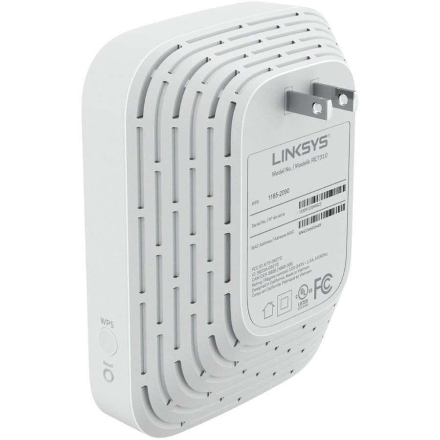 Linksys RE7350 Dual Band IEEE 802.11 a/b/g/n/ac/ax 1.76 Gbit/s Wireless Range Extender RE7350-CA