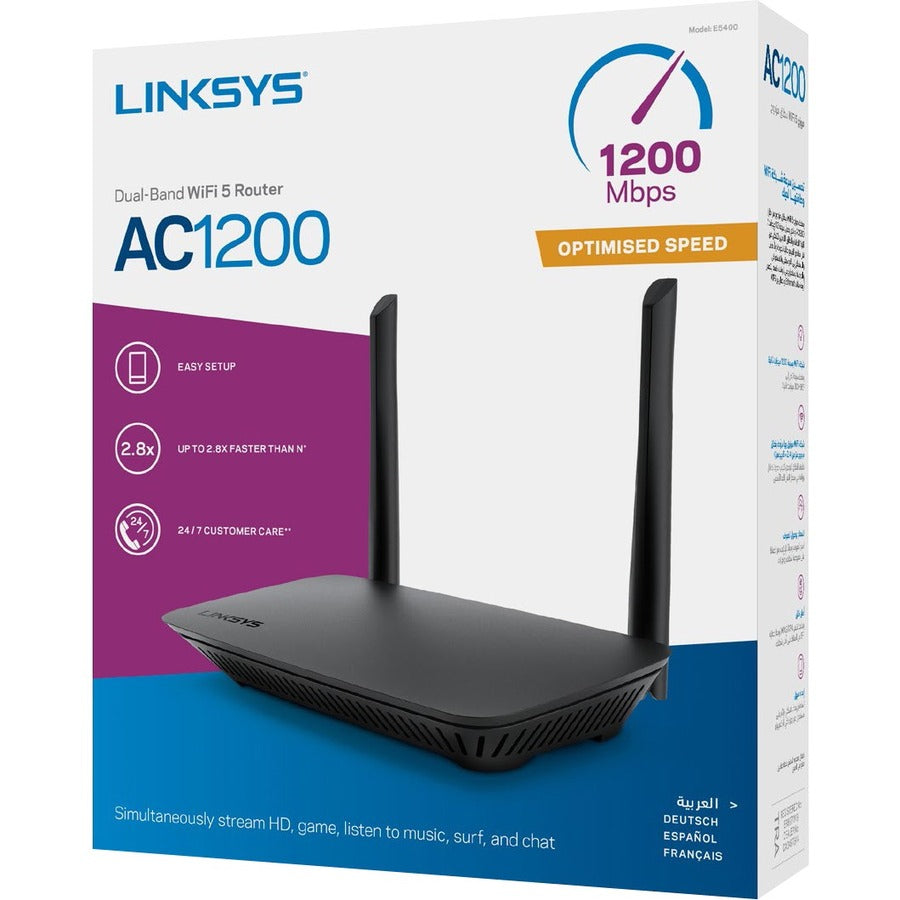 Linksys E5400 Wi-Fi 5 IEEE 802.11a/b/g/n/ac Ethernet Wireless Router E5400-CA