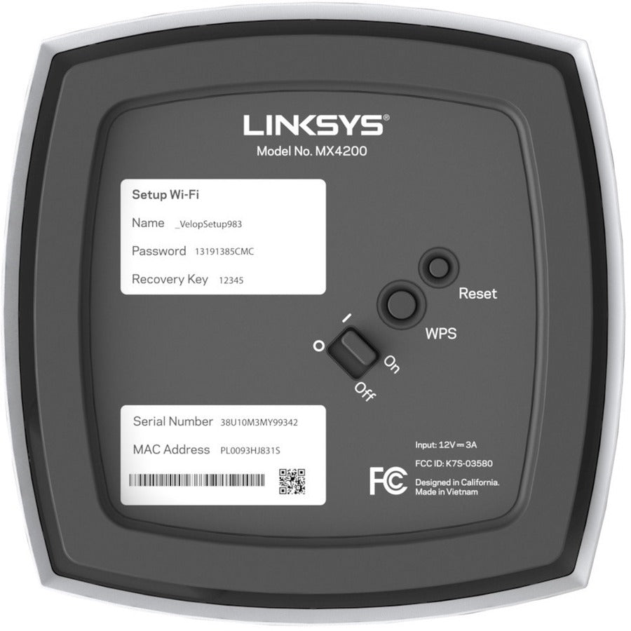 Routeur sans fil Ethernet Linksys Velop MX8400 Wi-Fi 6 IEEE 802.11ax MX8400-CA