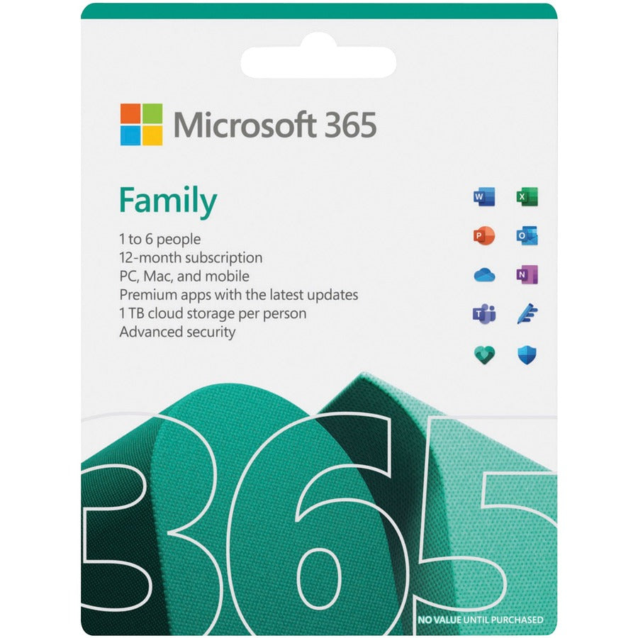 Microsoft 365 Family - Box Pack - Up to 6 People - 1 Year 6GQ-01565