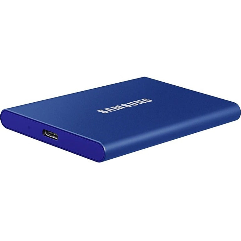 Samsung T7 MU-PC500H/AM 500 GB Portable Solid State Drive - External - PCI Express NVMe - Indigo Blue MU-PC500H/AM