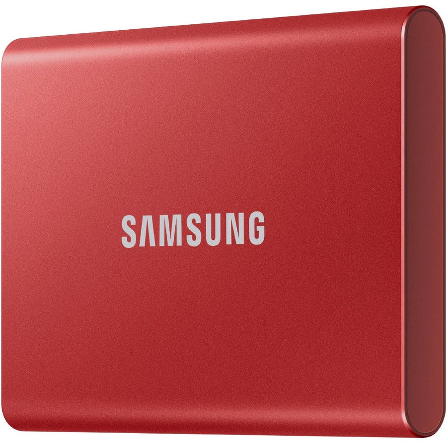 Samsung T7 MU-PC1T0R/AM 1 TB Portable Solid State Drive - External - PCI Express NVMe - Metallic Red MU-PC1T0R/AM