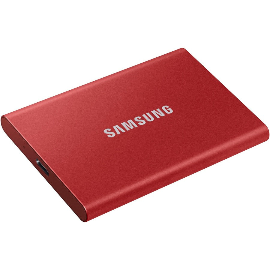 Disque SSD portable Samsung T7 MU-PC1T0R/AM 1 To - Externe - PCI Express NVMe - Rouge métallisé MU-PC1T0R/AM