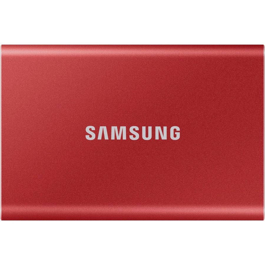 Disque SSD portable Samsung T7 MU-PC1T0R/AM 1 To - Externe - PCI Express NVMe - Rouge métallisé MU-PC1T0R/AM