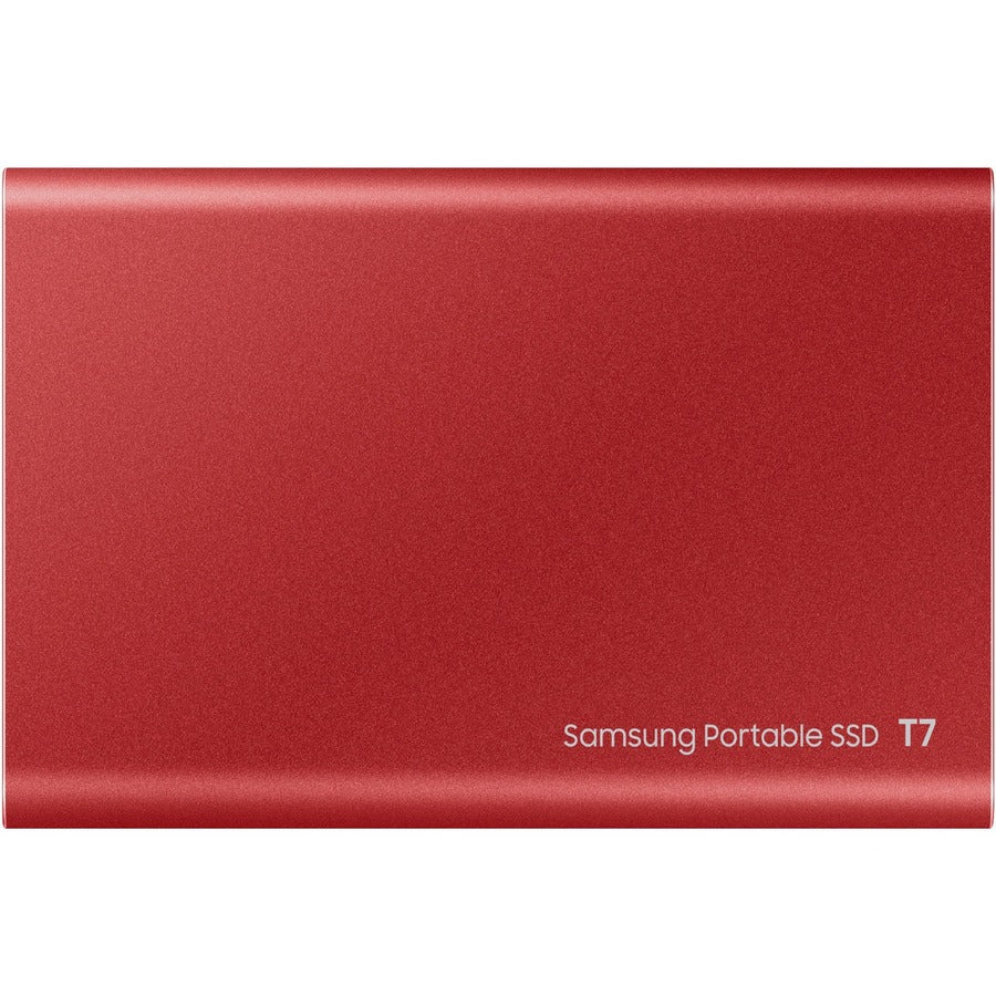 Samsung T7 MU-PC1T0R/AM 1 TB Portable Solid State Drive - External - PCI Express NVMe - Metallic Red MU-PC1T0R/AM