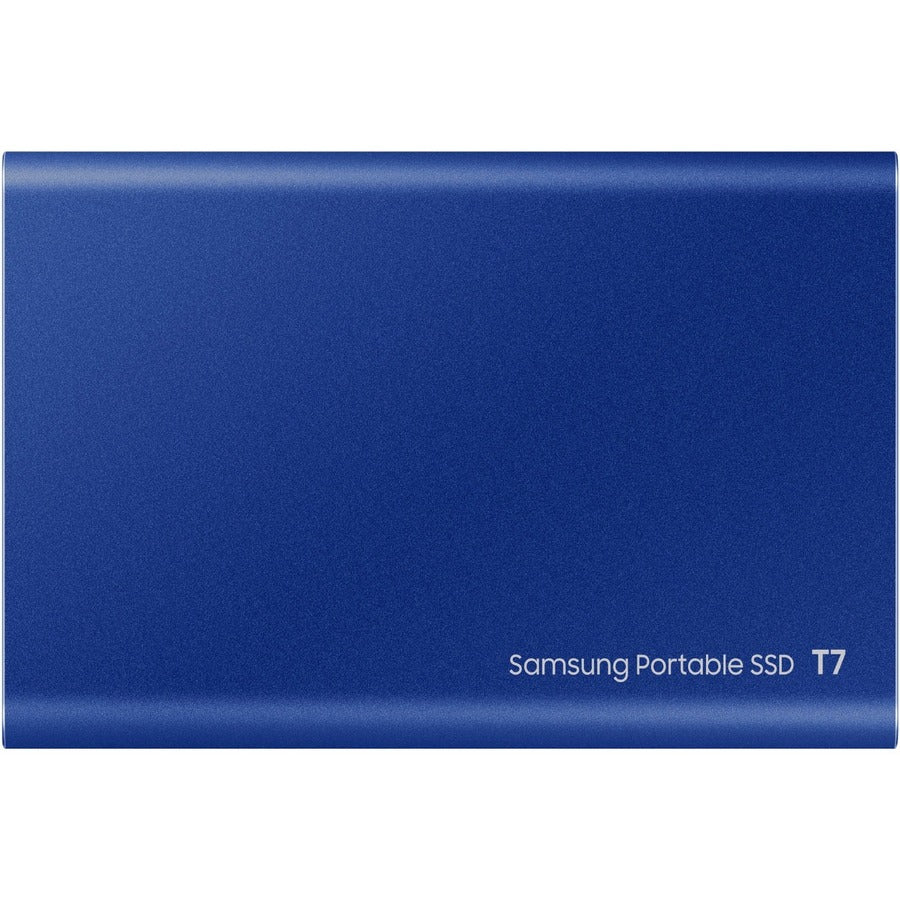 Samsung T7 MU-PC2T0H/AM 2 TB Portable Solid State Drive - External - PCI Express NVMe - Indigo Blue MU-PC2T0H/AM