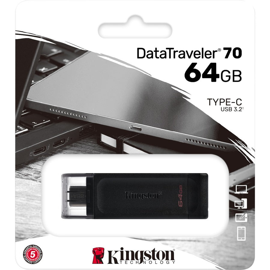 Kingston DataTraveler 70 64GB USB 3.2 (Gen 1) Type C Flash Drive DT70/64GBCR