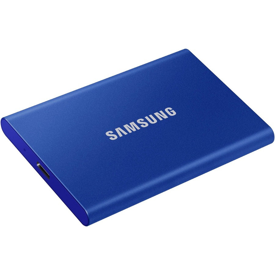 Disque SSD portable Samsung T7 MU-PC2T0R/WW 1 To - Externe - PCI Express NVMe - Bleu indigo MU-PC1T0H/AM