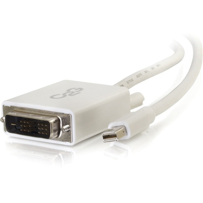 C2G 10ft Mini DisplayPort Male to Single Link DVI-D Male Adapter Cable - White 54339