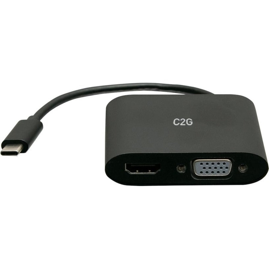 C2G USB C to HDMI & VGA Dual Monitor Adapter - 4K 30Hz - Black C2G29830