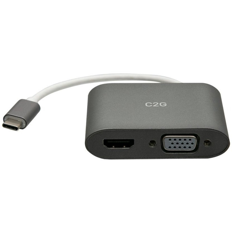 C2G C2G USB C to HDMI & VGA Dual Monitor Adapter - 4K 30Hz - White C2G29831