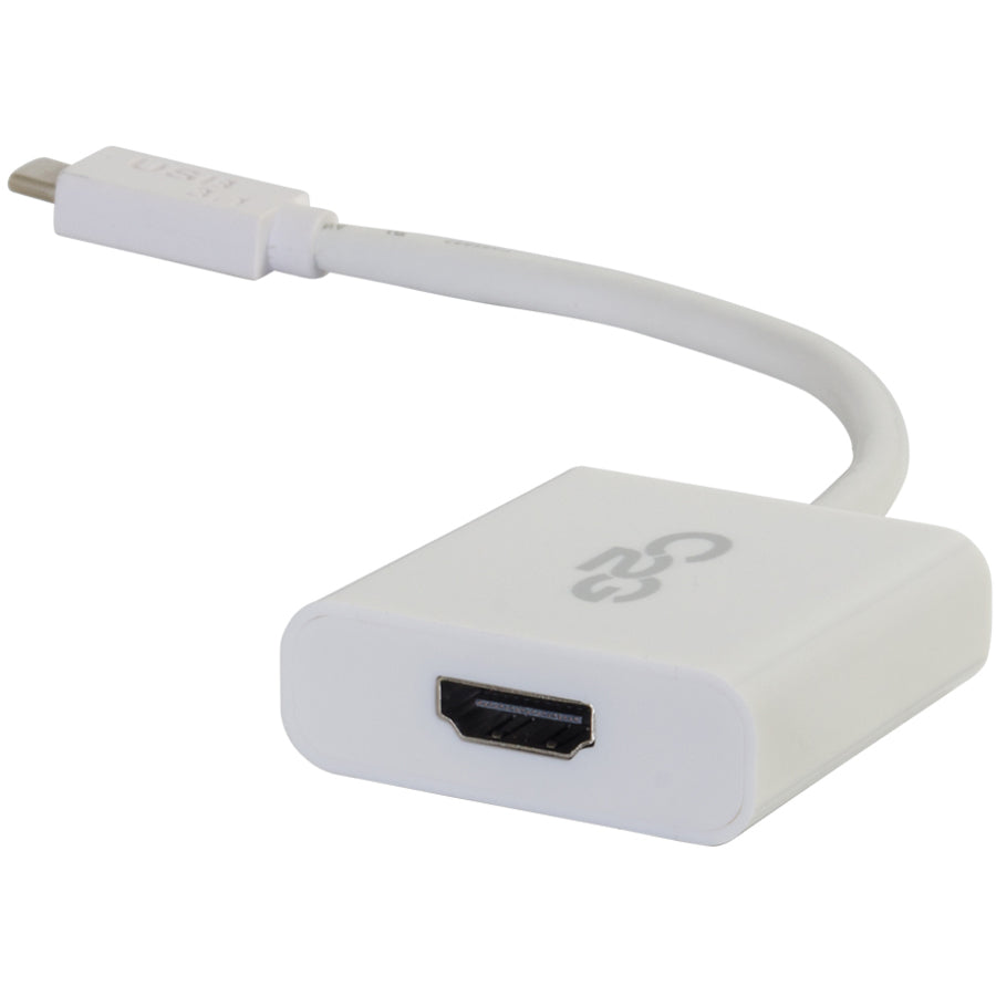 C2G USB 3.1 USB C to HDMI Audio/Video Adapter 4K 30Hz - White TAA 29475