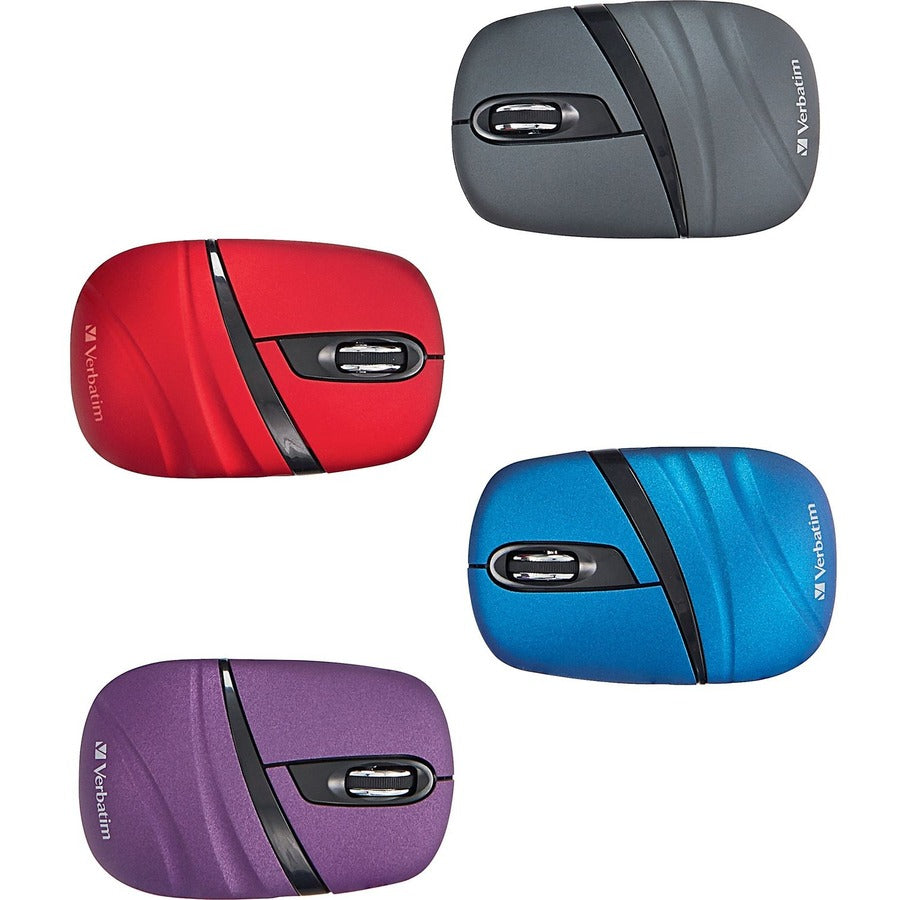 Verbatim Wireless Mini Travel Mouse, Commuter Series - Red 70706