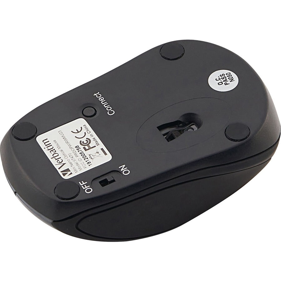 Mini souris optique de voyage sans fil Verbatim - Graphite 97470