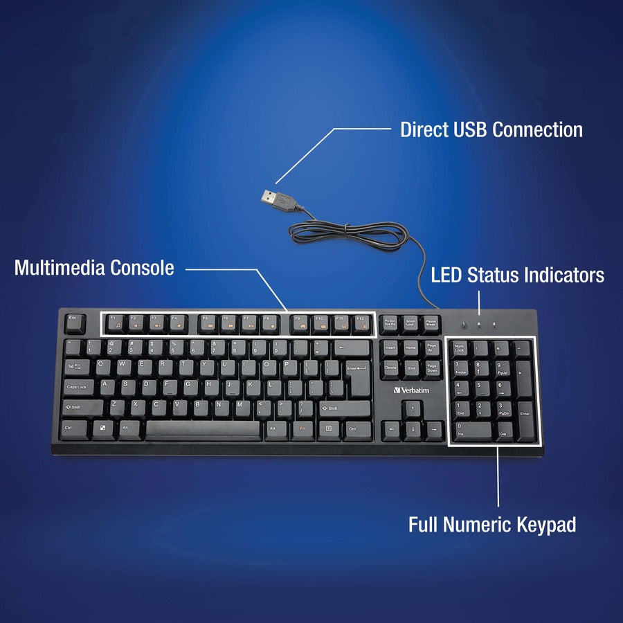 Verbatim Wired Keyboard and Mouse 70734