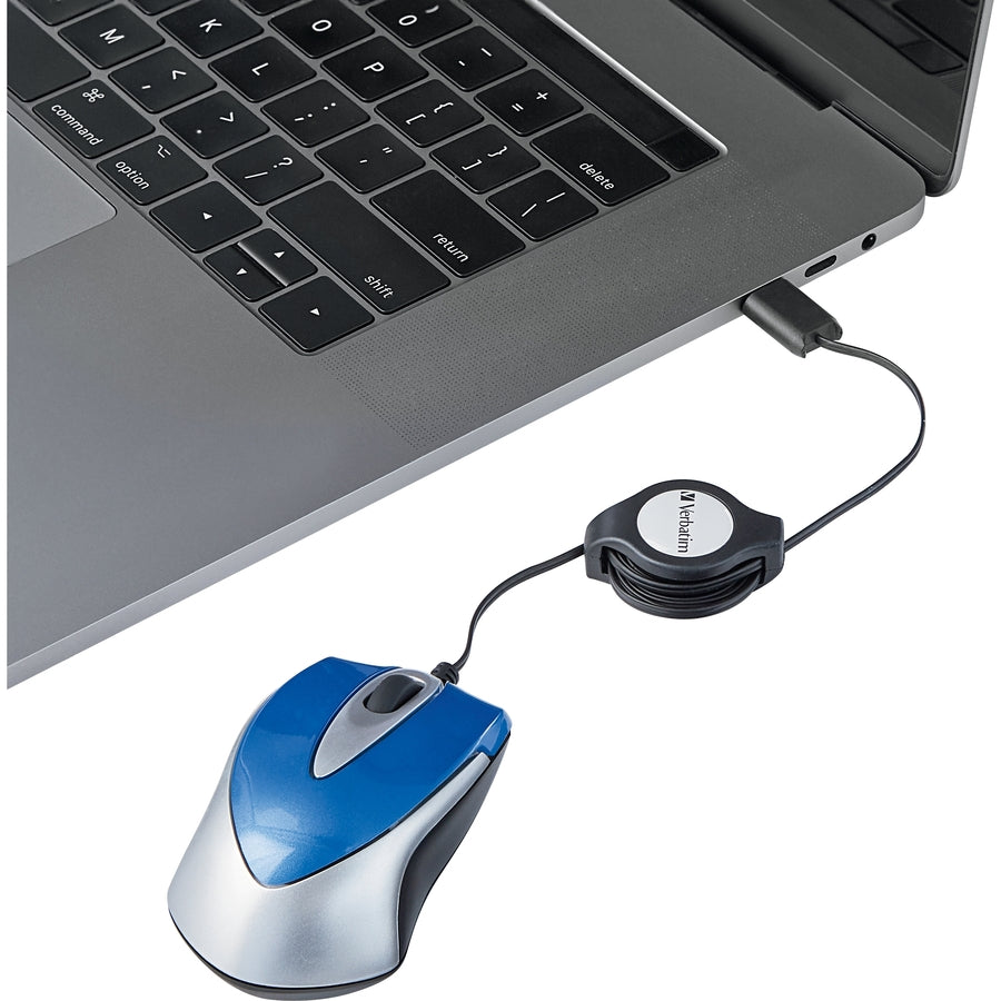 Mini souris optique de voyage Verbatim USB-C - Bleu 70237