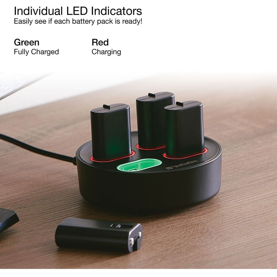 Verbatim Charging Stand for use with Xbox Controller Rechargeable Battery Packs 70729