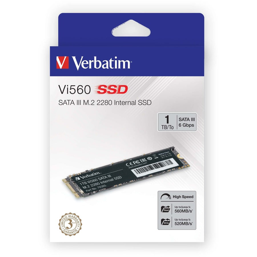 Verbatim Vi560 1 TB Solid State Drive - M.2 2280 Internal - SATA (SATA/600) 70385